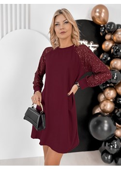 sukienka claviere bordowa one size ze sklepu UBRA w kategorii Sukienki - zdjęcie 187803803