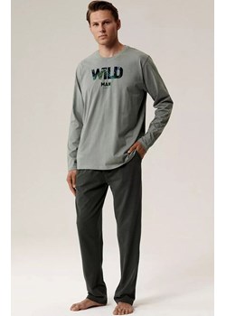 Bawełniana piżama męska NMP-392-ZIEJ_KHAC, Kolor khaki-wzór, Rozmiar XL, ATLANTIC ze sklepu Intymna w kategorii Piżamy męskie - zdjęcie 187803901