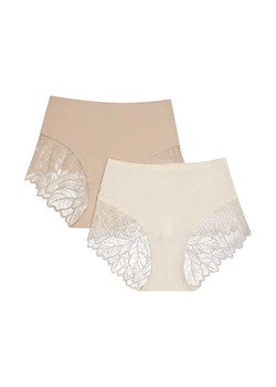Esotiq 2-pack majtki z wysokim stanem Pansy 40282-K003, Kolor beżowy, Rozmiar L, Esotiq ze sklepu Intymna w kategorii Majtki damskie - zdjęcie 187803933