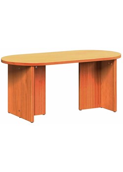 Brązowy drewniany stolik kawowy owalny woskowy brąz N3-E11 ze sklepu Edinos.pl w kategorii Dom - zdjęcie 187804064