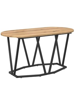 Nowoczesny stolik kawowy owalny metalowy dąb rzemieślniczy H3-T43 ze sklepu Edinos.pl w kategorii Dom - zdjęcie 187804101