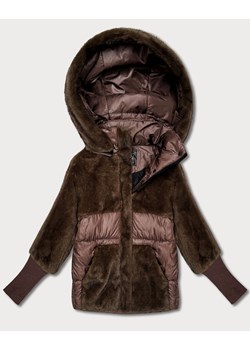 Kurtka zimowa damska z kapturem Goodlookin brązowa (LD-5562) ze sklepu goodlookin.pl w kategorii Kurtki damskie - zdjęcie 187805014