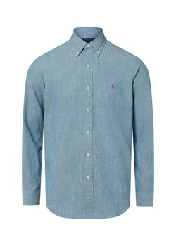 Polo Ralph Lauren Męska koszula casualowa - Custom Fit Mężczyźni Modern Fit Bawełna jasnoniebieski marmurkowy ze sklepu vangraaf w kategorii Koszule męskie - zdjęcie 187805113