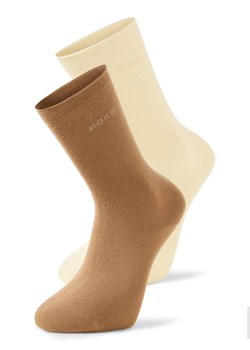 BOSS Skarpety w 2-paku Kobiety wiskoza écru jednolity ze sklepu vangraaf w kategorii Skarpetki damskie - zdjęcie 187805120