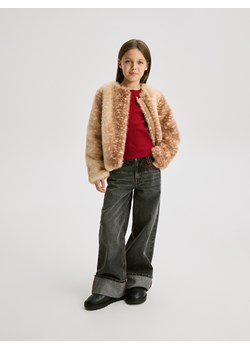 Reserved - Bawełniana bluzka w prążki - intenstywna czerwień ze sklepu Reserved w kategorii Bluzy dziewczęce - zdjęcie 187805123