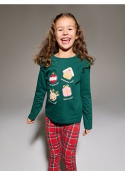 Sinsay - Bawełniana koszulka z nadrukiem ozdób i pierniczków - zielony ze sklepu Sinsay w kategorii Bluzki dziewczęce - zdjęcie 187805822