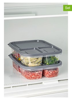 Violeta Home Pojemniki (2 szt.) w kolorze szarym - 24 x 15 x 5 cm ze sklepu Limango Polska w kategorii Pojemniki kuchenne - zdjęcie 187808190