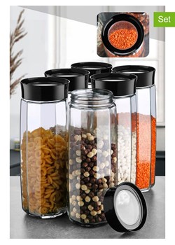 Violeta Home Słoiki (6 szt.) w kolorze czarnym - 1,6 l ze sklepu Limango Polska w kategorii Pojemniki kuchenne - zdjęcie 187808653