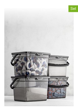 Violeta Home Pojemniki (4 szt.) w kolorze antracytowym - 23 x 16 x 18 cm ze sklepu Limango Polska w kategorii Akcesoria i przechowywanie - zdjęcie 187808923