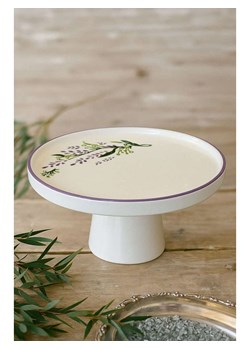 Violeta Home Stojak w kolorze biało-zielono-fioletowym na ciasto - wys. 11,5 cm ze sklepu Limango Polska w kategorii Misy i tace dekoracyjne - zdjęcie 187809072
