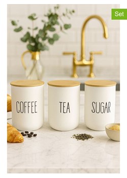 Violeta Home Pojemniki (3 szt.) w kolorze biało-jasnobrązowym - 1 l ze sklepu Limango Polska w kategorii Pojemniki kuchenne - zdjęcie 187809302