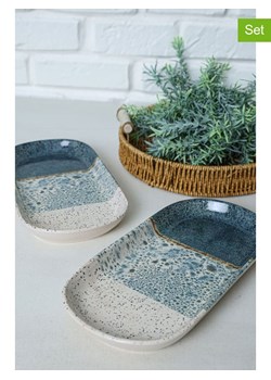 Violeta Home Półmiski (2 szt.) w kolorze niebiesko-białym - 28 x 14 cm ze sklepu Limango Polska w kategorii Misy i tace dekoracyjne - zdjęcie 187809523