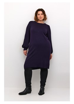 KAFFE curve Sukienka dzianinowa w kolorze ciemnofioletowym ze sklepu Limango Polska w kategorii Sukienki - zdjęcie 187810963