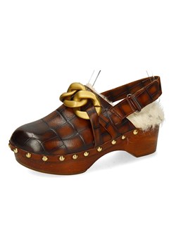 MELVIN &amp; HAMILTON Skórzane chodaki &quot;Flora 1&quot; w kolorze brązowym ze sklepu Limango Polska w kategorii Klapki damskie - zdjęcie 187811333