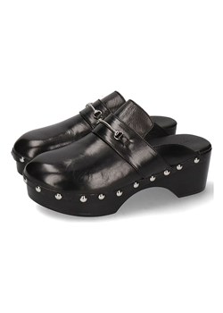 MELVIN &amp; HAMILTON Skórzane chodaki &quot;Flora&quot; w kolorze czarnym ze sklepu Limango Polska w kategorii Klapki damskie - zdjęcie 187811341