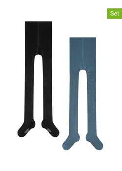 camano Rajstopy (2 pary) w kolorze błękitnym i czarnym ze sklepu Limango Polska w kategorii Rajstopy dziecięce - zdjęcie 187813973