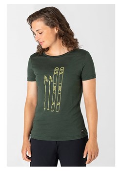 super.natural Koszulka &quot;Skiing&quot; w kolorze ciemnozielonym ze sklepu Limango Polska w kategorii Bluzki damskie - zdjęcie 187815151