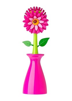 Vigar Szczotka &quot;Flower power&quot; w kolorze zielono-różowym do zmywania - wys. 25,5 cm ze sklepu Limango Polska w kategorii Akcesoria kuchenne - zdjęcie 187815652