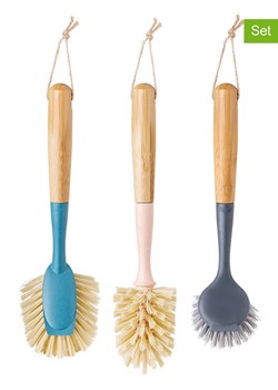 Vigar Szczotki (3 szt.) &quot;Zeroline&quot; w kolorze niebiesko-kremowo-szarym - wys. 27 cm ze sklepu Limango Polska w kategorii Akcesoria kuchenne - zdjęcie 187815831