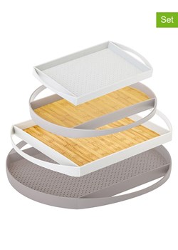 Vigar Tace (4 szt.) &quot;Flap&quot; w kolorze białym, szarym i brązowym ze sklepu Limango Polska w kategorii Misy i tace dekoracyjne - zdjęcie 187815943