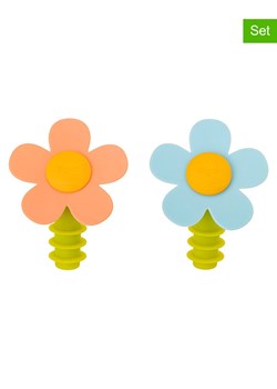 Vigar Korki (2 szt.) &quot;Flower power&quot; ze wzorem do butelek - wys. 8,5 cm ze sklepu Limango Polska w kategorii Naczynia - zdjęcie 187816043