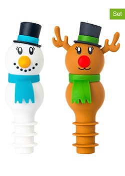 Vigar Zatyczki (2 szt.) &quot;Snowm. &amp; Rudolph&quot; ze wzorem do butelek - wys. 10,5 cm ze sklepu Limango Polska w kategorii Naczynia - zdjęcie 187816560