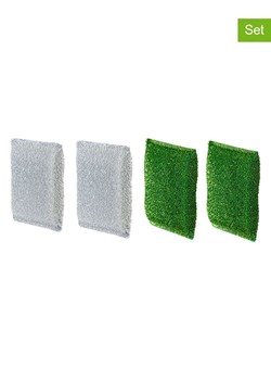 Vigar Gąbki czyszczące (4 szt.) w kolorze srebrno-zielonym - 12 x 9,5 x 3 cm ze sklepu Limango Polska w kategorii Akcesoria kuchenne - zdjęcie 187816574