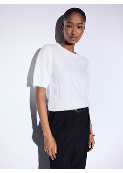 Mohito - Sweter z krótkim rękawem - biały ze sklepu Mohito w kategorii Swetry damskie - zdjęcie 187817684