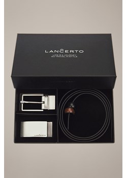 Pasek Dwustronny Czarno-Brązowy z Wymiennymi Klamrami Horatio ze sklepu Lancerto S.A. w kategorii Paski męskie - zdjęcie 187817750