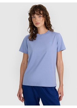 Damski t-shirt basic 4F 4FWAW25TTSHF297 - niebieski ze sklepu Sportstylestory.com w kategorii Bluzki damskie - zdjęcie 187818093
