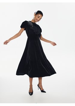 Reserved - Welurowa sukienka midi - czarny ze sklepu Reserved w kategorii Sukienki - zdjęcie 187819060