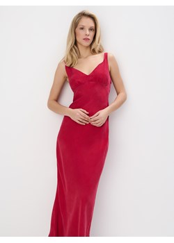 Mohito - Sukienka midi z cupro i wiskozy - czerwony ze sklepu Mohito w kategorii Sukienki - zdjęcie 187820560