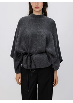 Reserved - Sweter ponczo z paskiem - ciemnoszary ze sklepu Reserved w kategorii Swetry damskie - zdjęcie 187820812