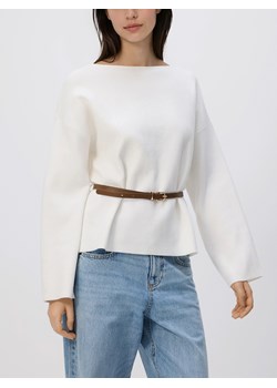 Reserved - Sweter z paskiem - złamana biel ze sklepu Reserved w kategorii Swetry damskie - zdjęcie 187820820