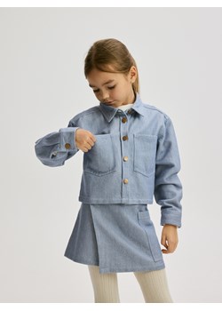 Reserved - Krótka koszula z kołnierzykiem - niebieski ze sklepu Reserved w kategorii Bluzki dziewczęce - zdjęcie 187820851