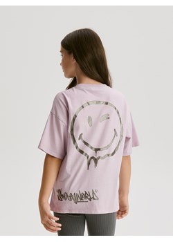 Reserved - T-shirt SmileyWorld® - lawendowy ze sklepu Reserved w kategorii Bluzki dziewczęce - zdjęcie 187820864