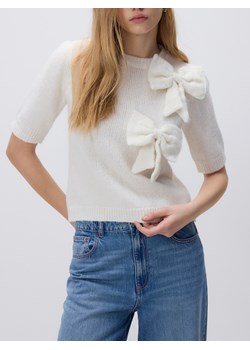 Reserved - Sweter z kokardami - kremowy ze sklepu Reserved w kategorii Swetry damskie - zdjęcie 187820993
