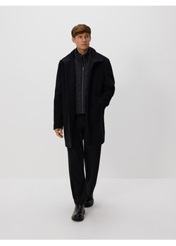 Reserved - Klasyczny płaszcz z wełną - czarny ze sklepu Reserved w kategorii Płaszcze męskie - zdjęcie 187821050