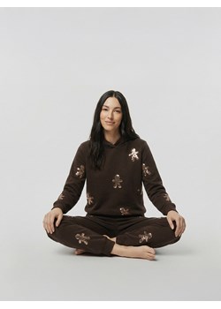 Reserved - Bluza ze świątecznym motywem - ciemnobrązowy ze sklepu Reserved w kategorii Bluzy damskie - zdjęcie 187821061