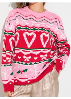 Sinsay - Świąteczny sweter w serca i śnieżynki - wielobarwny ze sklepu Sinsay w kategorii Swetry damskie - zdjęcie 187821794