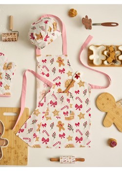 Sinsay - Świąteczny zestaw fartuch i czapka - różowy ze sklepu Sinsay w kategorii Fartuchy kuchenne - zdjęcie 187821820