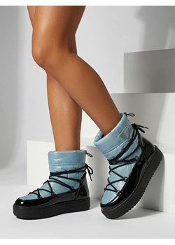 Royalfashion Wsuwane botki a'la śniegowce damskie w kolorze niebieskim Vevnose ze sklepu royalfashion.pl w kategorii Śniegowce damskie - zdjęcie 187823073