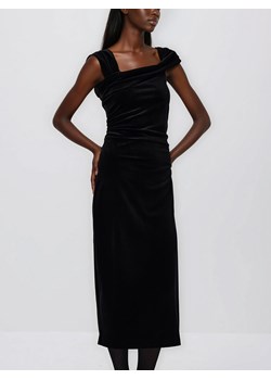 Reserved - Welurowa sukienka midi - czarny ze sklepu Reserved w kategorii Sukienki - zdjęcie 187823254