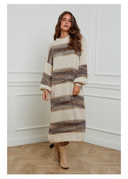 L&apos;armoire de Suzette Sukienka dzianinowa w kolorze karmelowo-beżowym ze sklepu Limango Polska w kategorii Sukienki - zdjęcie 187826184