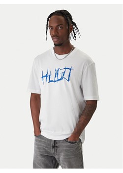 HUGO T-Shirt Namerix 50554350 Beżowy Regular Fit ze sklepu MODIVO w kategorii T-shirty męskie - zdjęcie 187828182