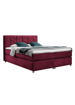 Bordowe welurowe łóżko kontynentalne 5 rozmiarów F3-H19 ze sklepu Edinos.pl w kategorii Łóżka i materace - zdjęcie 187829442