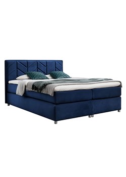 Granatowe welurowe łóżko pikowane 5 rozmiarów  W9-E19 ze sklepu Edinos.pl w kategorii Łóżka i materace - zdjęcie 187829444