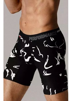 Atlantic bokserki męskie długie Performance MH-1202-CZARNY, Kolor czarny-wzór, Rozmiar M, ATLANTIC ze sklepu Intymna w kategorii Majtki męskie - zdjęcie 187829512