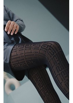 Rajstopy we wzory czarne napisy litery 40 DEN Art, Kolor czarny, Rozmiar 2, Conte ze sklepu Intymna w kategorii Rajstopy - zdjęcie 187829513