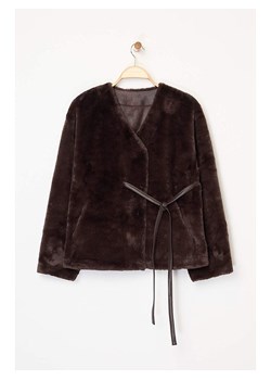 trendyol Płaszcz pluszowy w kolorze ciemnobrązowym ze sklepu Limango Polska w kategorii Płaszcze damskie - zdjęcie 187830512